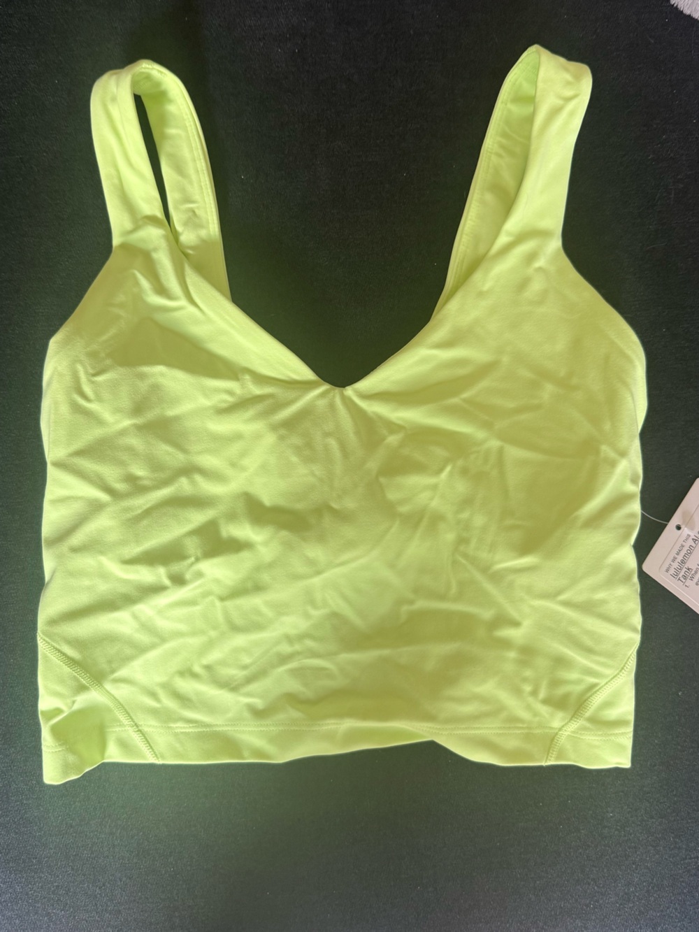 NWT Neon yellow/green Align tank. Size 4